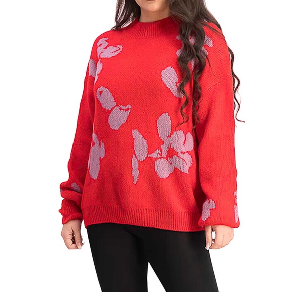 Revolve Sweaters - Stitches and Stripes Red and Purple Sweater Large NWT Revolve